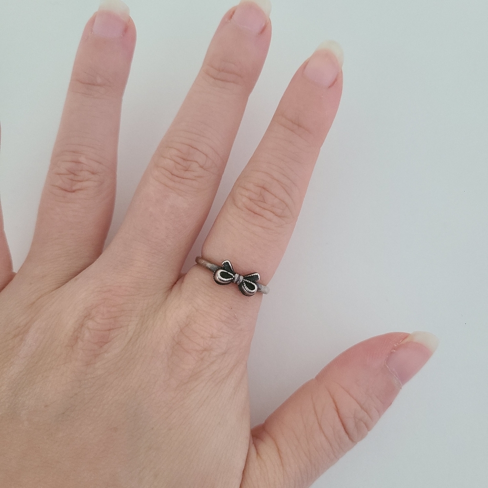 James Avery sterling silver beaded bow ring Size 7